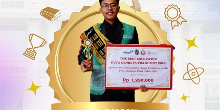Rifqi Ananda Mahasiswa MBS FAI UMSU Juara The Best Motivator Putra Duta Genre SUMUT 2023